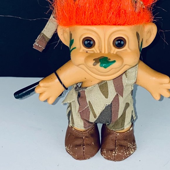 Russ Troll Doll18549 Military Camouflage Outfit Toy Figure Orange Hair Camo - Picture 2 of 7